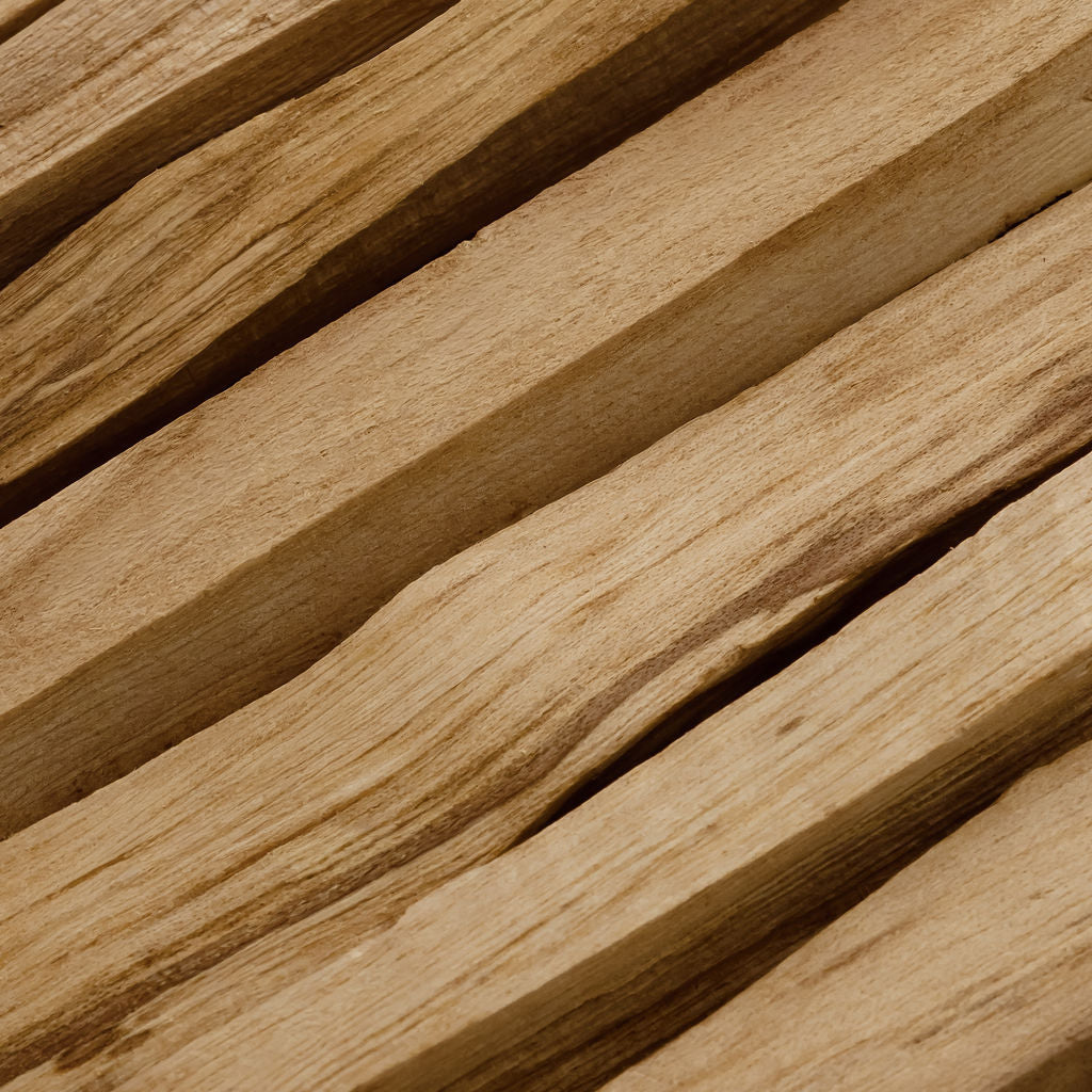 Close-up of wooden slats with a natural finish